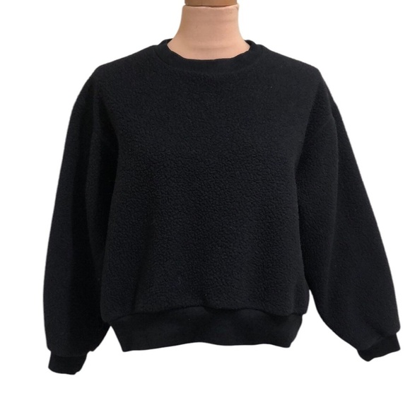 Quince Fleece Sweatshirt Size Small Black Recycled Polyester - Picture 1 of 10